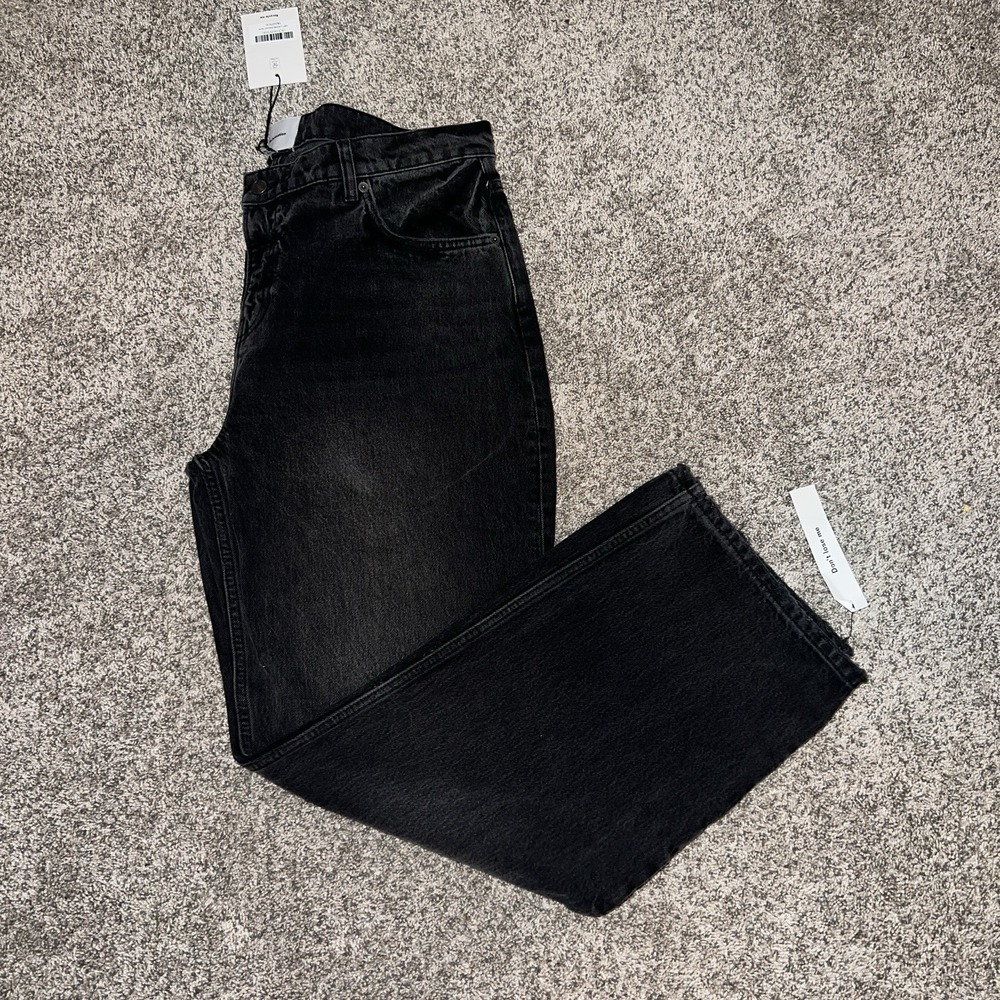 Reformation Abby Low Rise Straight Jeans - Black - Trinity Wash - Size 31